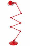 Lampadaire Loft Zigzag / 6 bras - H max 240 cm - Jieldé rouge en métal