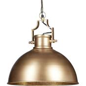 Lampe à suspensions style industriel Shabby luminaire de plafond métal diamètre 40,5 cm led, doré - Relaxdays