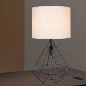 Lampe de bureau Gloucester en métal PVC textile 465 cm E27 noir / blanc