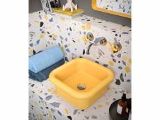 Lavabo rétro en céramique 40 cm - true colors lite - jaune