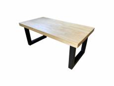 Matika - table basse relevable bois et acier noir l120