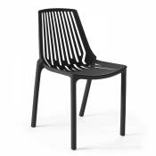 Oviala - Chaise de jardin ajourée en plastique noir