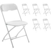 Oviala - Lot de 6 chaises pliantes - Blanc