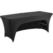 Oviala - Nappe housse avec ouverture pour table pliante 180cm noire - Noir