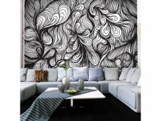 Papier peint noir et blanc style rétro l 200 x h 154 cm A1-LFTNT1236
