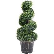 Plante de buis artificiel en spirale avec pot Vert