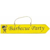 Plaque décorative en bois - Barbecue Party - jaune