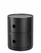 Rangement Componibili / Version mate - 2 tiroirs - H 40 cm /100% recyclé - Kartell noir en plastique