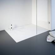 Receveur de douche de plain-pied, décor effet Pierre blanche, résine minérale Schulte rectangle 90 x 140 cm