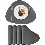 Rhafayre - Set de Table en Double Cuir pu 4134cm, Tapis de Table Triangle Antidérapants Essuyables Imperméables, Isolation thermique pour Cuisine
