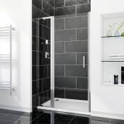 Sirhona - Paroi de douche pivotante, Porte de douche semi-sans cadre en chrome extensible, Cabine de douche - (90+30)x185cm - avec étagère verre