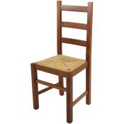 T M C S - Tommychairs - Chaise rustica pour cuisine, bar et salle à manger, robuste structure en bois de hêtre peindré en couleur noyer clair et