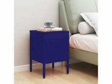Table de chevet table d'appoint | table de nuit bleu marine 35x35x51 cm acier - meuble pro frco79828