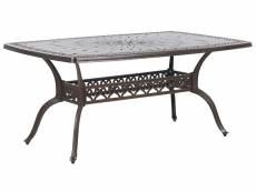 Table de jardin en aluminium marron 102 x 165 cm lizzano 193037