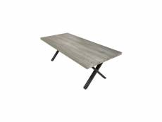 Table de repas rectangulaire chêne gris clair - waterloo n°1 - l 170 x l 100 x h 76 cm - neuf