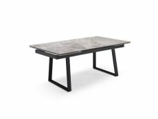Table extensible 160-240 cm céramique gris marbré pied luge - dakota 02 65087495_65087496
