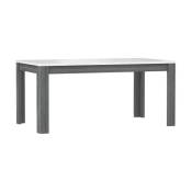 Table extensible 160 à 206 cm blanc laqué décor