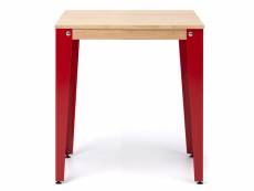 Table salle a manger lunds 80x80x75cm rouge-naturel. Box furniture CCVL808075 RJ-NA
