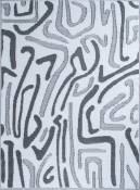 Tapis extérieur réversible motif artistique - Noir - 120x160 cm