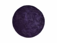 Tapis shaggy - tufté à la main - en polyester - violet 190x190 cm