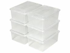 Tectake 48 boîtes de rangement plastique 402008