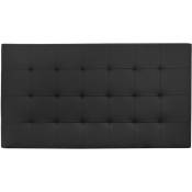 Tête de lit similicuir à plis noire 200x80cm - black