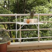 The Living Store - Table de balcon Blanc 60x40 cm Acier