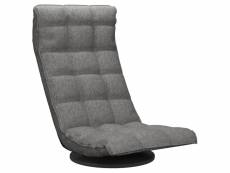 Vidaxl chaise de sol pivotante gris clair tissu