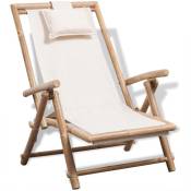 Vidaxl - Chaise de terrasse d'extérieur Bambou Blanc