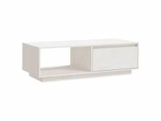 Vidaxl table basse blanc 110x50x33,5 cm bois de pin