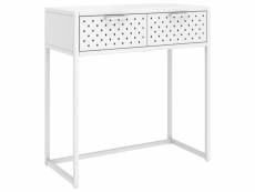 Vidaxl table console blanc 72x35x75 cm acier