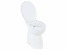 Vidaxl toilette haute sans bord fermeture douce 7 cm céramique blanc 145779