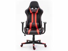 Wolf - fauteuil à roulettes chaise de bureau gaming pu design ergonomique - siège gamer dossier inclinable 90°-180° - rouge