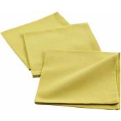 1001kdo - 3 Serviettes de table coton Initia jaune