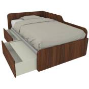 1264C - Canapé-lit de forme simple 120x190 avec tiroirs amovibles et indépendants - Noyer Canaletto - Noyer Canaletto
