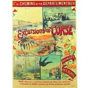 Affiche ancienne de Corse Excursions