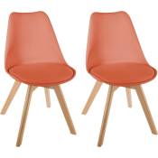 Atmosphera - Lot de 2 chaises style scandinave baya terracotta - Terracotta