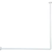 Barre de douche d angle 90X90 cm aluminium - blanc