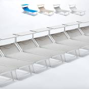 Beach And Garden Design - 20 Bains de soleil xl professionnels en aluminium grande Italia Couleur: Gris
