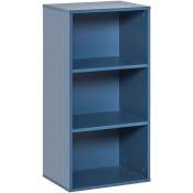 Bibliothèque 3 cases en bois bleu - BI17035 - Bleu