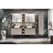 Bobochic - Ensemble de salle de bain Ensemble de salle de bain 180 cm fanny avec colonne et armoires murales 80cm avec miroirs Taupe - Taupe