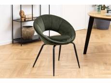 Bobochic fauteuil artaud tissu velours vert olive