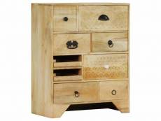 Buffet bahut armoire console meuble de rangement coffre à tiroirs 75 cm bois solide de manguier helloshop26 4402268