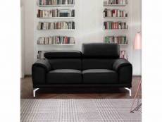 Canapé design contemporain noir 2 places britta