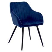 Chaise style vintage en velours bleue