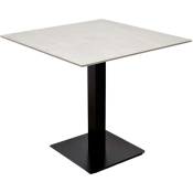 Compralo New - Table 80X80 avec Plateau Extérieur Gris Piètement Noir Pierre Frittée