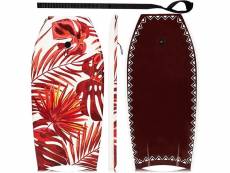 Costway planche de surf 37 pouces bodyboard avec noyau en eps pont en xpe et fond lisse en hdpe leash de sécurité poignet feuille