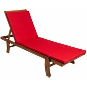 Coussin de chaise longue 190x60x4cm, rouge, coussin