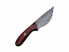 Couteau avec lame de 11 cm en acier damas marron