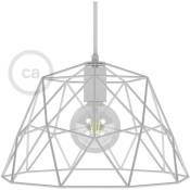 Creative Cables - Abat-jour Cage xl Dome en métal avec douille E27 Blanc - Blanc